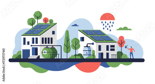 Exploring sustainable living and eco-friendly practices in modern homes powered by renewable energy sources.