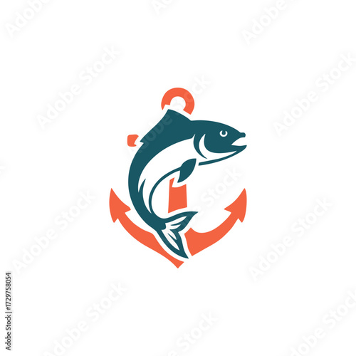 Modern Fish Store Logo Vector Design with Blue Marine Style Minimal Branding Concept for Seafood Market Fresh Fish Restaurant and Fishing Business Identity Illustration for Commercial Use