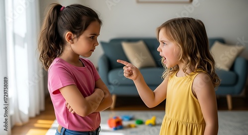 Two Girls Arguing, Conflict, Childhood.
