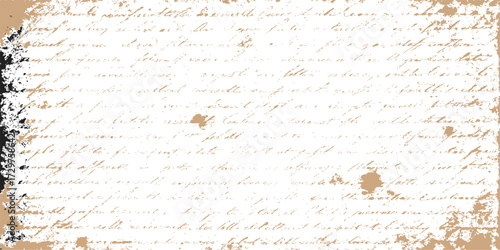 Vintage brown textured old paper with a grunge pattern featuring an antique illustration of birds resembling a parchment manuscript