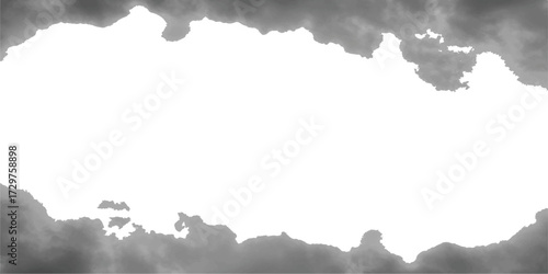 Abstract grunge background with bright blue sky and fluffy white clouds