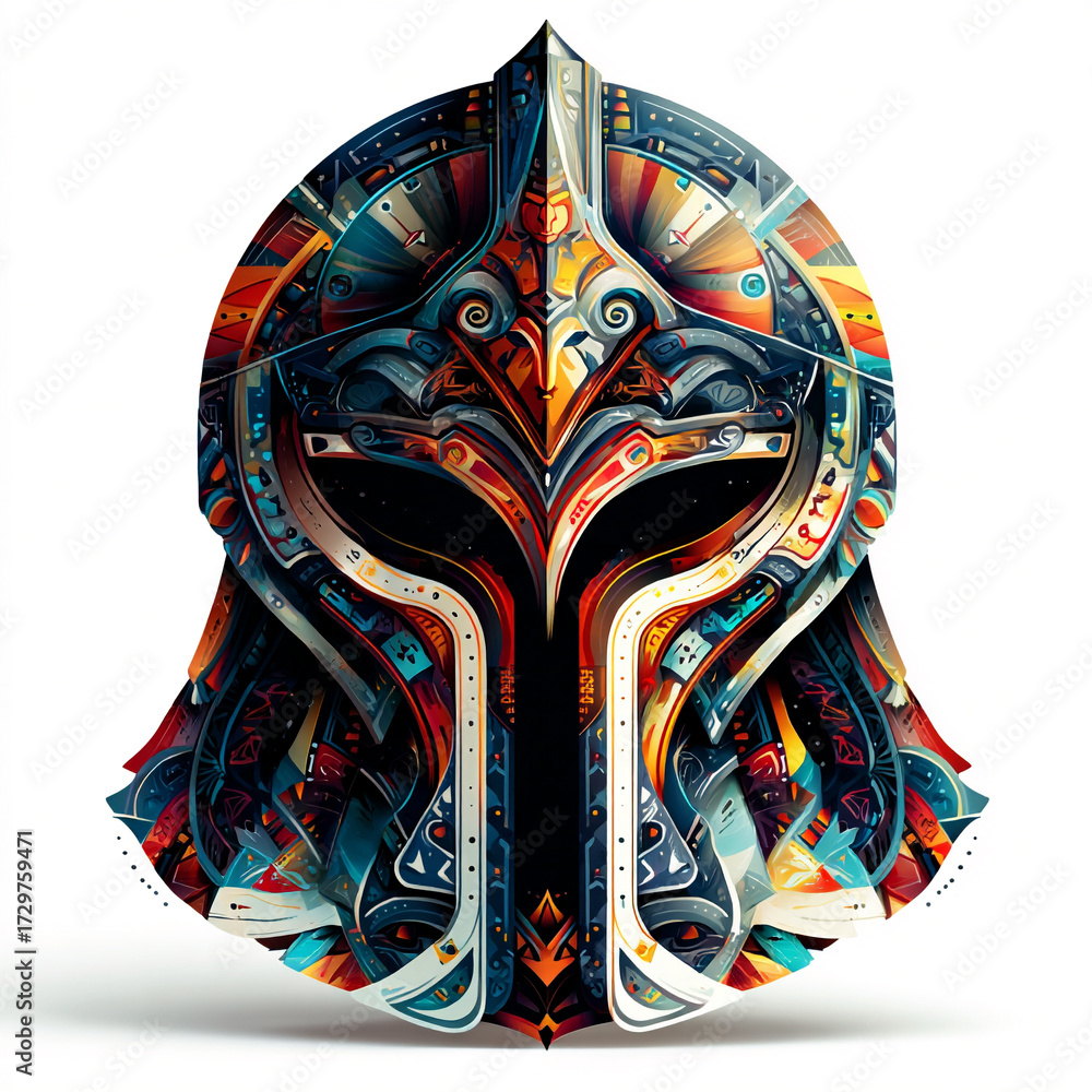Paladin Helm - A warrior’s headpiece etched with guardian motifs in white background -# Create Paladin Helm - A warrior’s headpiece etched with guardian motifs in white background -# Create