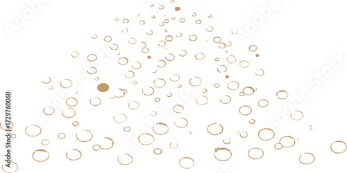 Wet, fresh blue liquid bubbles and water drops on a glass surface texture