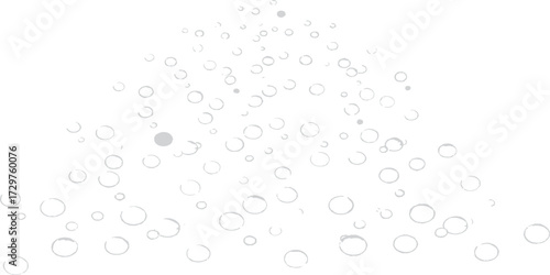 Clean fresh blue water surface texture with macro dew drops and abstract bubbles