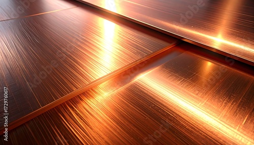 Abstract copper surface with light reflections