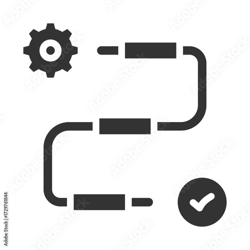 Process Icon Glyph Style. Vector Illustration Design