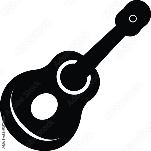 Cute guitar shaped baby rattle toy illustration