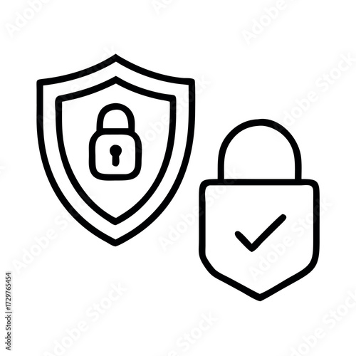 Digital security and protection icons representing safety and trust