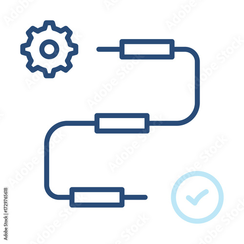 Process Icon Color Outline Style. Vector Illustration Design