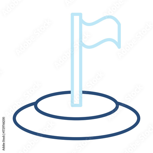 Milestone Icon Color Outline Style. Vector Illustration Design