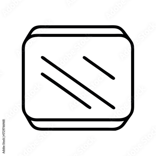 Simple outline icon of a rectangular smartwatch with a reflective screen
