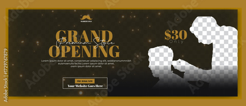 Barber shop  salon and haircut Facebook cover design. Skin care social media graphic elements. Vector beauty spa centre social media post template