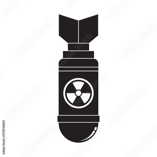 radiation ballistic missile flat icon vector