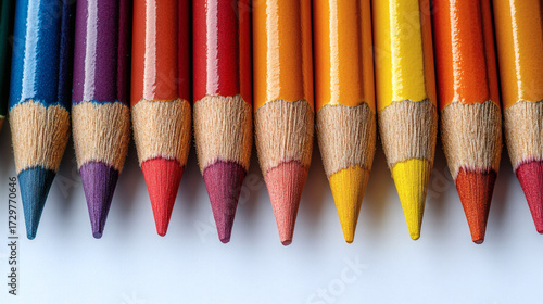 Colorful pencils row