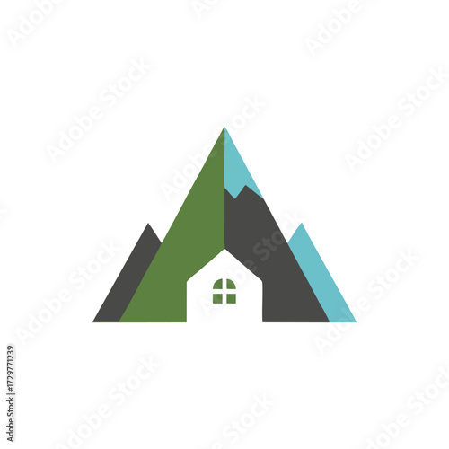 Elegant Mountain Villa Logo Modern Line Art Architecture Branding Inspiration Luxury Home Design for Real Estate Agency Resort Identity and Outdoor Travel Concept