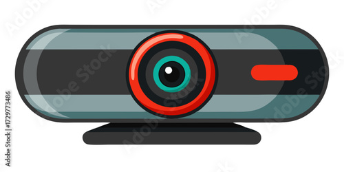 Cartoonish webcam device design for video calls and conferencing setup