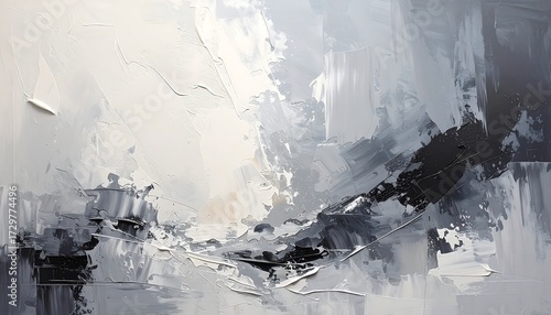 Abstract grayscale painting