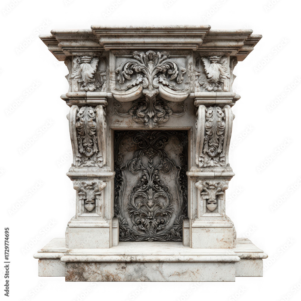 Obraz premium Fancy Fireplace on white background.