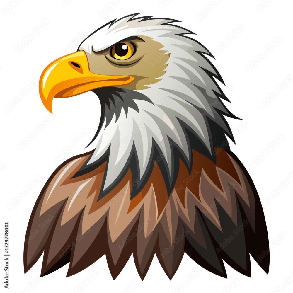 Obraz premium A stylized bald eagle illustration exhibiting strength and noble American symbolism