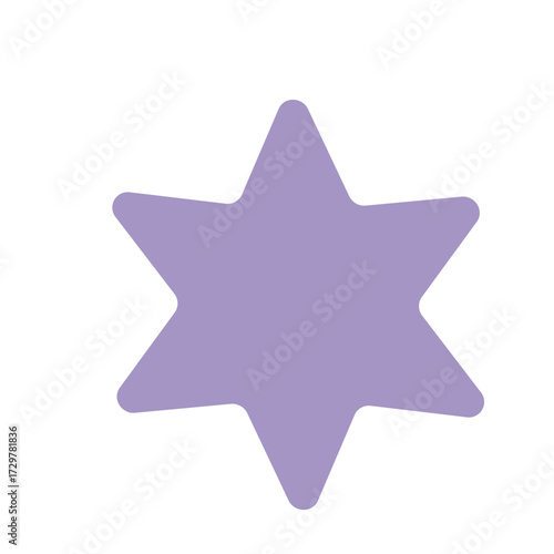 Bold purple star with soft shadow, ideal for focal points, badges, or playful, magical design compositions.
