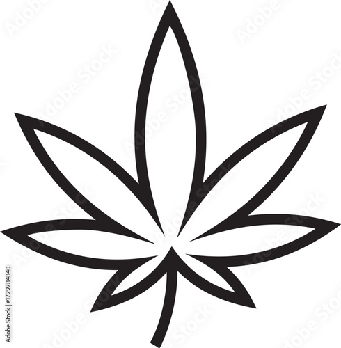 Outline of a cannabis leaf icon marijuana symbol