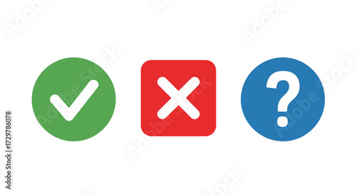 Tick, Cross, and Question Mark Icons