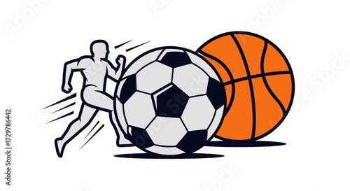 Sports Icons Soccer, Basketball, and Running