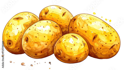 Cluster of golden potatoes