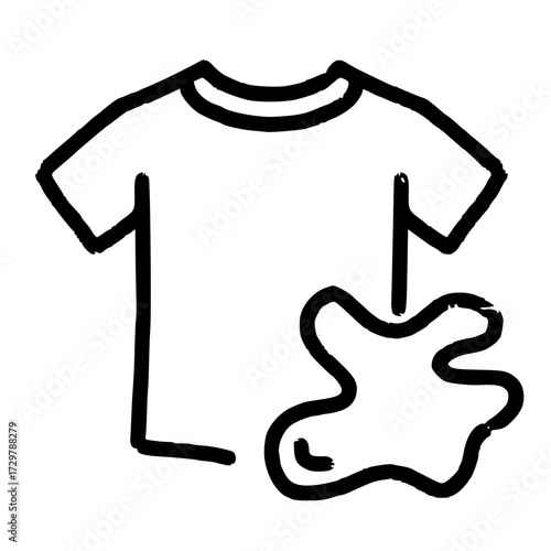 Dirty t-shirt with stain outline icon