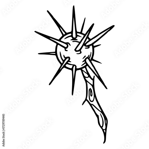 spiked medieval morning star flail weapon