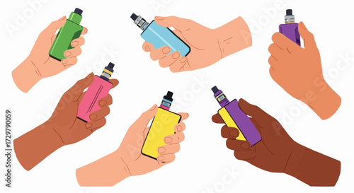 set of hands with different colors