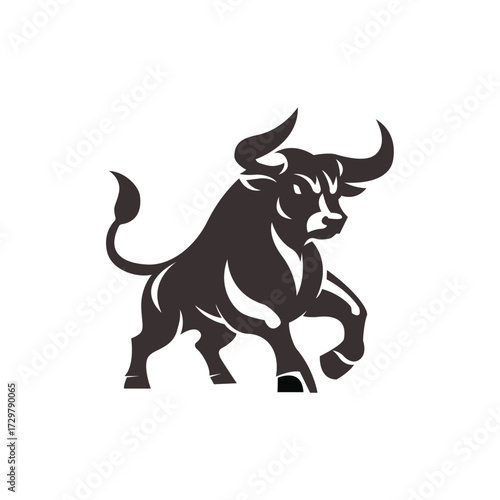 Vibrant Orange Bull Illustration