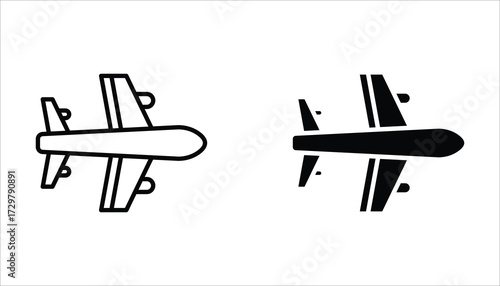plane icon set, can be used in logo, UI and web design, Flat illustration of vector icon on white background.