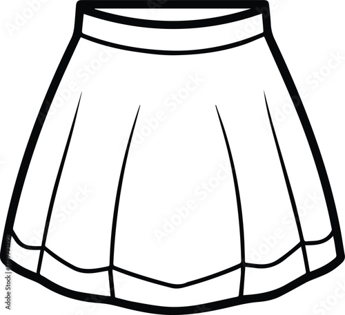 skirt line art vector illustration for clothing design