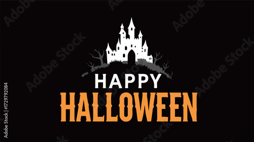 Halloween table display, wall calendar, decoration, ad, icon, logo, illustration, poster, Haunted Castle