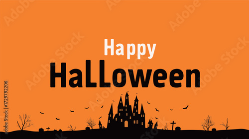 Halloween table display, wall calendar, decoration, ad, icon, logo, illustration, poster, wilderness, Haunted Castle, bats