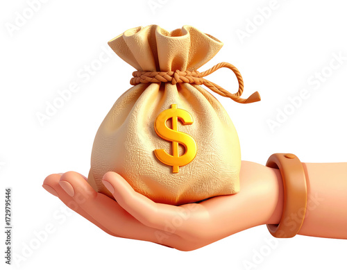Hand holding a money bag (1)