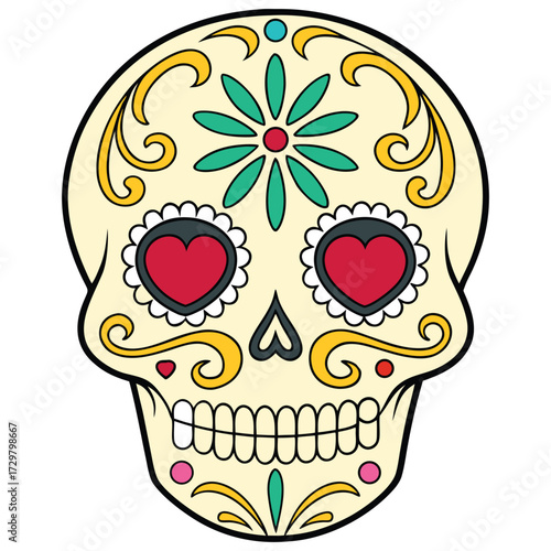Festive Holiday Skull Decoration Day of the Dead and Halloween