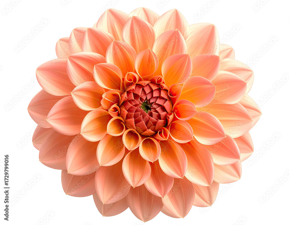 Fototapeta premium Close-up of a delicate peach-colored dahlia (1)