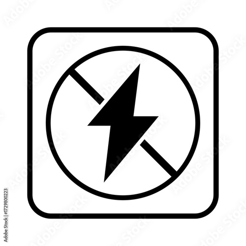 Electric Power Icon Vector, Energy and Electricity Symbol, Lightning Bolt Vector Illustration , Electric Energy Icon Set.