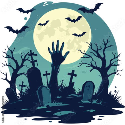 Spooky Halloween Background Vector Illustration