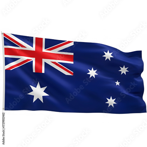 the Australian flag is flying