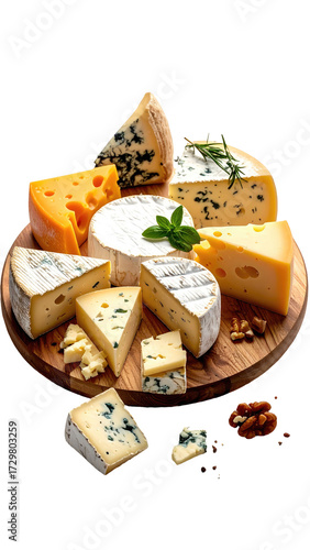 Assorted cheeses on a wooden board (1)