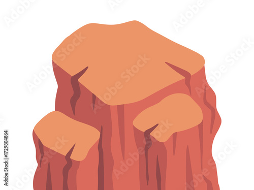 isometric rock formation, orange and red, simple style clip art preview