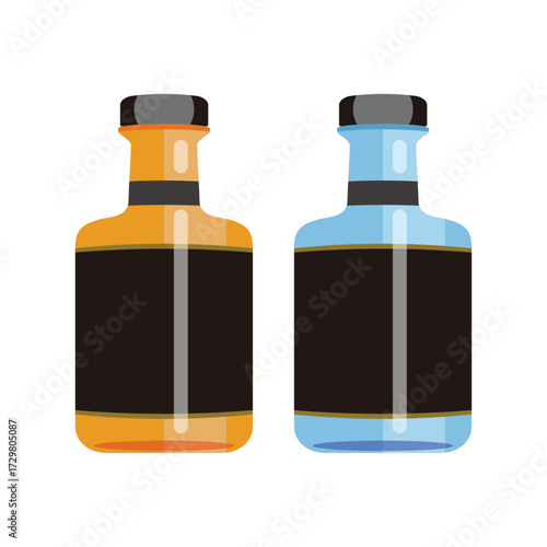 illustration of rum bottle mockup
