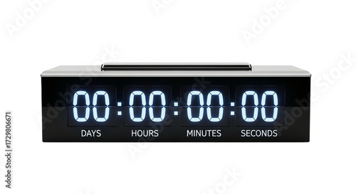 Digital Timer Displaying Countdown with Days, Hours, Minutes, and Seconds