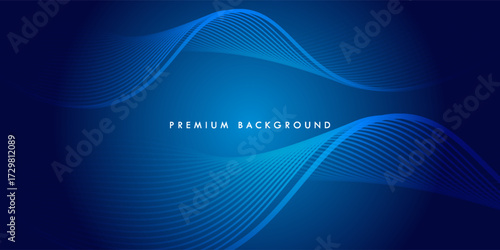 abstract wavy line background. Abstract blue modern background with smooth lines.