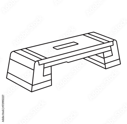 Vector illustration of a step aerobics platform equipment isolated on white background