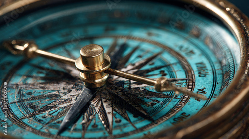 Explore the Intricate Design of an Antique Compass: A Journey Through Time and Navigation, Perfect for Adventurers and History Enthusiasts Alike