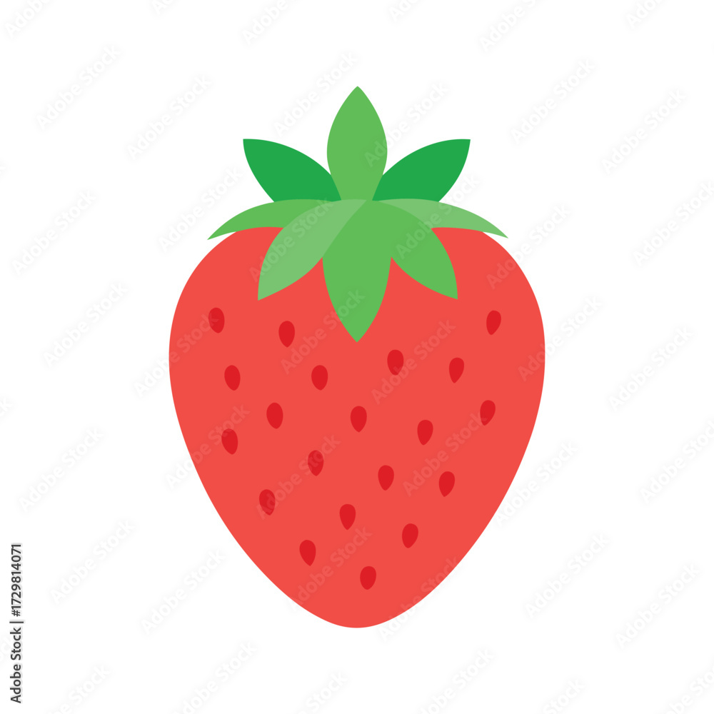 Fototapeta premium a ripe strawberry with seeds highlighted in vector
